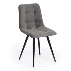 Стул CHILLY mod. 7095-1 ткань/металл, 45x53х88 см, высота до сиденья 50 см, серый barkhat 26/черный