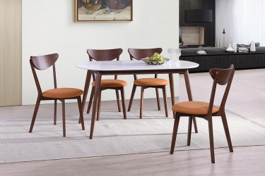 Стол обеденный Tetchair MAX Макс основание бук, столешница мдф, 140 х 80 х 75см, Белый + Коричневый