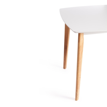 Стол обеденный Tetchair Claire квадратный гевея / МДФ, 80 x 80 x 75см , White Белый / Natural натуральный
