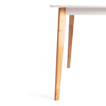 Стол обеденный Tetchair Claire квадратный гевея / МДФ, 80 x 80 x 75см , White Белый / Natural натуральный