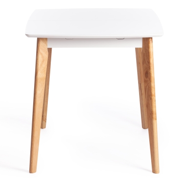 Стол обеденный Tetchair Claire квадратный гевея / МДФ, 80 x 80 x 75см , White Белый / Natural натуральный