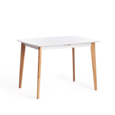 Стол обеденный Tetchair Claire квадратный гевея / МДФ, 80 x 80 x 75см , White Белый / Natural натуральный