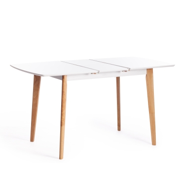 Стол обеденный Tetchair Claire квадратный гевея / МДФ, 80 x 80 x 75см , White Белый / Natural натуральный