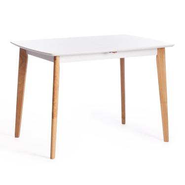 Стол обеденный Tetchair Claire квадратный гевея / МДФ, 80 x 80 x 75см , White Белый / Natural натуральный
