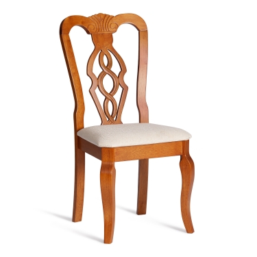 Стул Tetchair Афродита/ Aphrodite дерево гевея, 46х54х99см, Espresso дуб в красноту, ткань кремовая с рисунком 3321