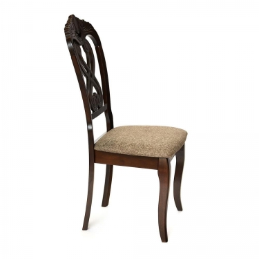 Стул Tetchair Андромеда/ Andromeda дерево гевея, 47х55,5х107 см, Cappuchino, ткань коричневая S 168-7
