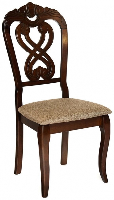 Стул Tetchair Андромеда/ Andromeda дерево гевея, 47х55,5х107 см, Cappuchino, ткань коричневая S 168-7