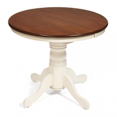 Стол NAVARRESE mod. E-R36R+12AV NMO-2A дерево гевея/мдф, 90+30х76см, rustic oak+cream дуб+кремовый