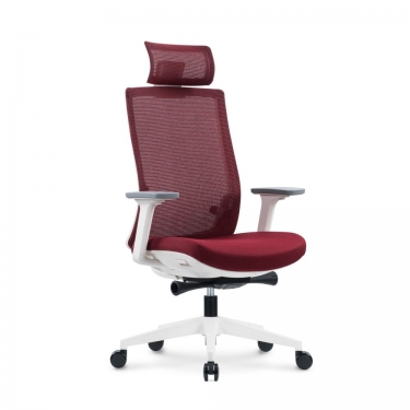 Кресло руководителя Ruby white frame Красный
