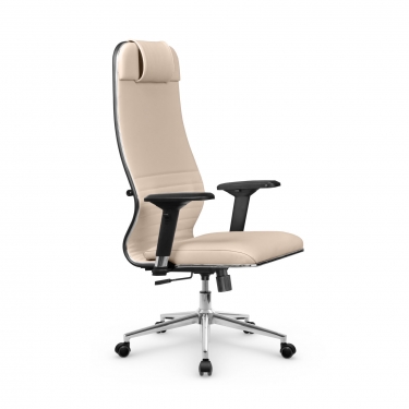 Кресло руководителя Мetta L 1m 38K2/4D Infinity Easy Clean MPES Комплект 9 Молочное