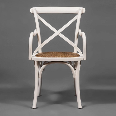 Стул с подлокотниками Tetchair CROSS mod.CB2008 дерево береза, butter white