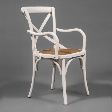 Стул с подлокотниками Tetchair CROSS mod.CB2008 дерево береза, butter white