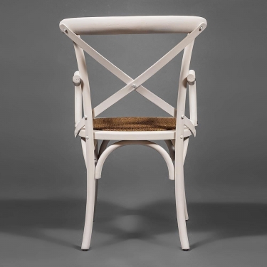 Стул с подлокотниками Tetchair CROSS mod.CB2008 дерево береза, butter white