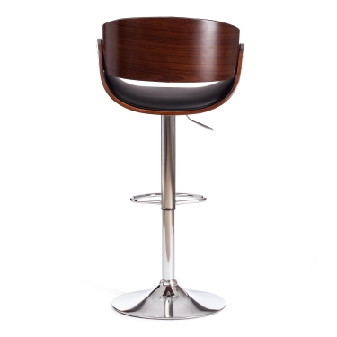 Барный стул Tetchair LANDO mod.4036 металл/дерево/экокожа, 59х51х93-114 см, высота сиденья 62-83 см, черный/орех/хром
