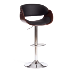 Барный стул Tetchair LANDO mod.4036 металл/дерево/экокожа, 59х51х93-114 см, высота сиденья 62-83 см, черный/орех/хром