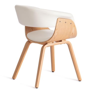 Стул Tetchair VIMTA mod.8021 дерево / экокожа, натуральный/белый