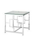 Журнальный столик Stool group БРУКЛИН, 55х55, прозрачное стекло, сталь серебро