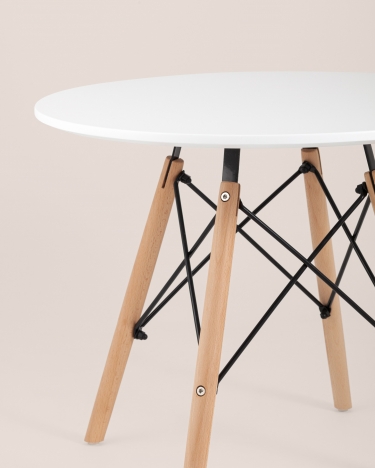 Стол детский Eames Dsw белый, ножки массив бука