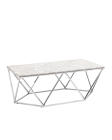 Журнальный столик Stool group Авалон 122х66, серый мрамор, сталь серебро