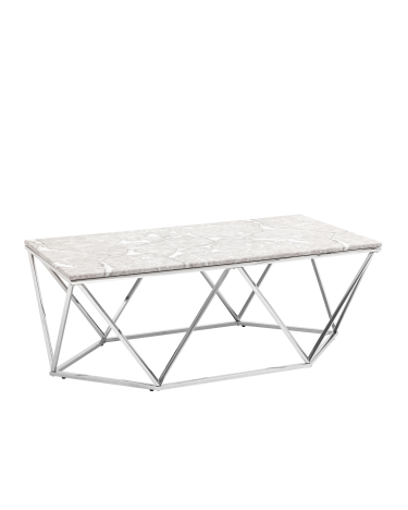 Журнальный столик Stool group Авалон 122х66, серый мрамор, сталь серебро