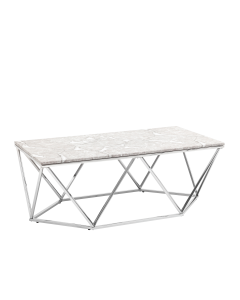 Журнальный столик Stool group Авалон 122х66, серый мрамор, сталь серебро