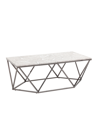 Журнальный столик Stool group Авалон 122х66, серый мрамор, сталь темный хром
