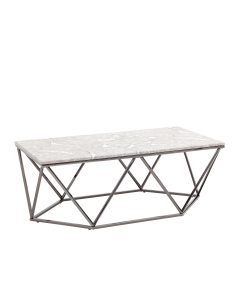 Журнальный столик Stool group Авалон 122х66, серый мрамор, сталь темный хром