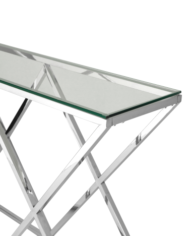 Консоль Stool group ИНСИГНИЯ 115х30, прозрачное стекло, сталь серебро