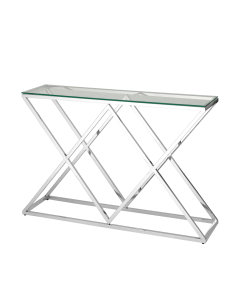 Консоль Stool group ИНСИГНИЯ 115х30, прозрачное стекло, сталь серебро