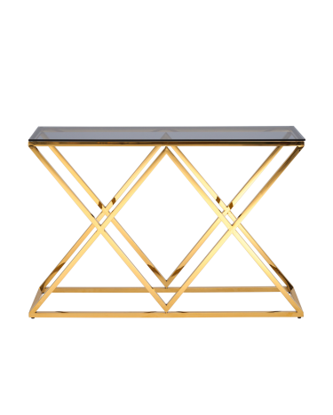 Консоль Stool group ИНСИГНИЯ 115*30, стекло smoke, сталь золото