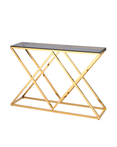 Консоль Stool group ИНСИГНИЯ 115*30, стекло smoke, сталь золото