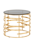 Журнальный столик Stool Group Инфлюэнс 6060 стекло smoke сталь Золото