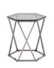 Журнальный столик Stool group Круз 48х42, стекло smoke, сталь тёмный хром