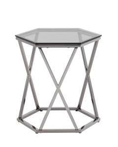 Журнальный столик Stool group Круз 48х42, стекло smoke, сталь тёмный хром