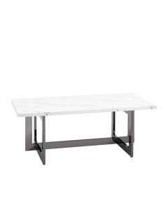 Журнальный столик Stool group Нэйтан 122-61, белый мрамор, сталь темный хром