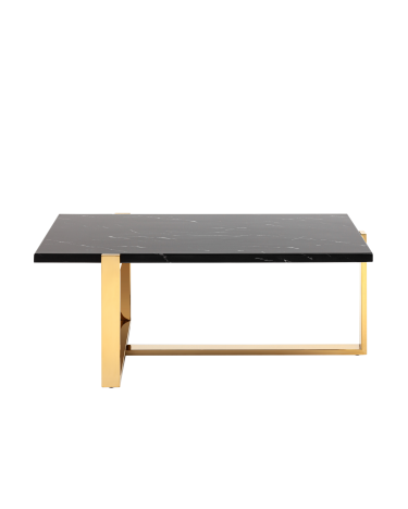 Журнальный столик Stool group Тоби 109*66, черный мрамор, сталь золото