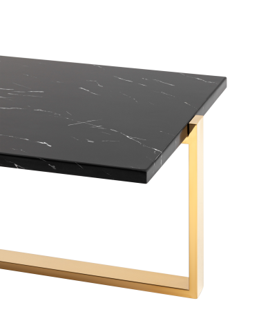Журнальный столик Stool group Тоби 109*66, черный мрамор, сталь золото