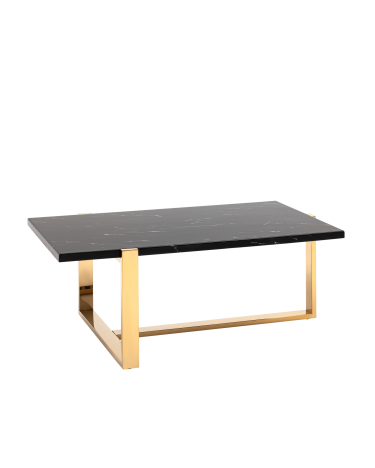 Журнальный столик Stool group Тоби 109*66, черный мрамор, сталь золото