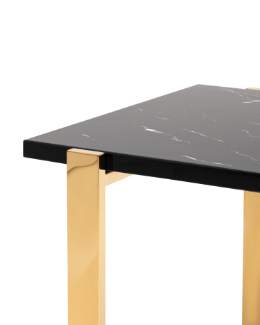 Журнальный столик Stool group Тоби 61*61, черный мрамор, сталь золото
