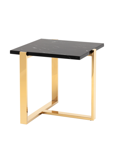 Журнальный столик Stool group Тоби 61*61, черный мрамор, сталь золото