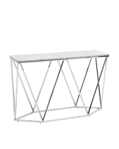 Консоль Stool group Авалон 122х41, серый мрамор, сталь серебро