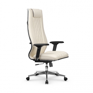 Кресло руководителя МЕТТА L 1m 50M/4D Infinity Easy Clean MPES Комплект 3 Молочное