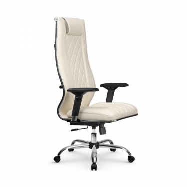Кресло руководителя МЕТТА L 1m 50M/4D Infinity Easy Clean MPES Комплект 5 Молочное