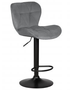 Стул барный DOBRIN BARNY BLACK* серый велюр MJ9-75