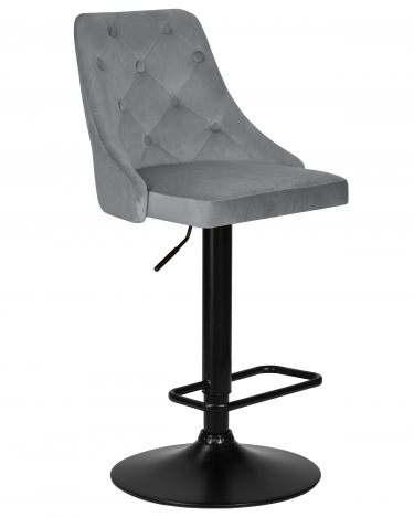 Стул барный DOBRIN JOSEPH BLACK* серый велюр MJ9-75