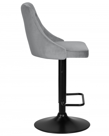 Стул барный DOBRIN JOSEPH BLACK* серый велюр MJ9-75