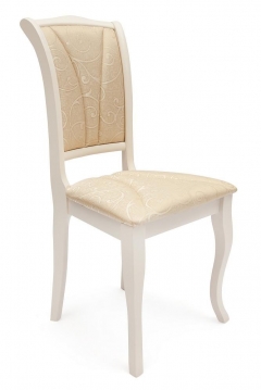 Стул Tetchair Opera OP-SC дерево гевея, 45х53х97см, ivory white слоновая кость 2-5, ткань бежевая A168B
