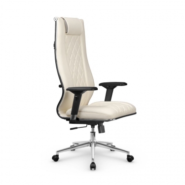 Кресло руководителя МЕТТА L 1m 50M/4D Infinity Easy Clean MPES Комплект 7 Молочное