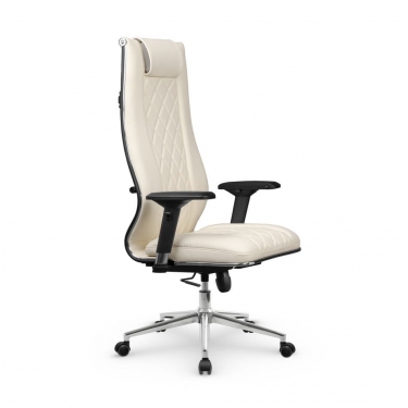 Кресло руководителя МЕТТА L 1m 50M/4D Infinity Easy Clean MPES Комплект 9 Молочное