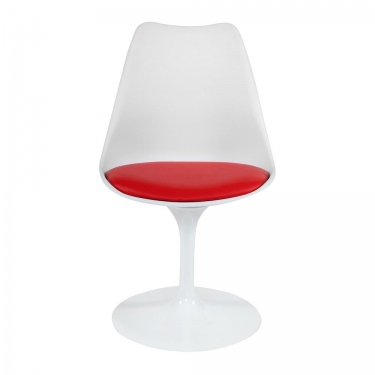 Стул Tetchair TULIP FASHION CHAIR mod.109 Металл / Пластик / PU, Белый / Красный